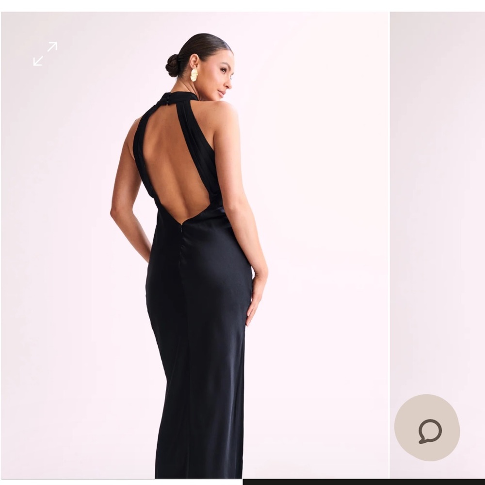 Meshki satin drape dress, extra small black new with tags